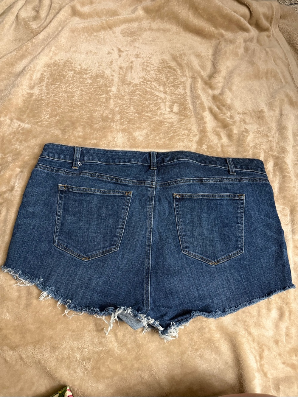 Talbots Dark Blue Frayed Cut Off Hem Denim Shorts - Picture 5 of 7